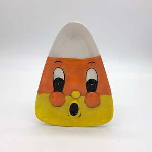 Johanna Parker Candy Corn Plate With Surprised Face Transpac Discontinued New